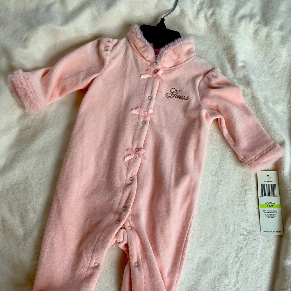 Baby pink and mauve sleepers 3/6 months